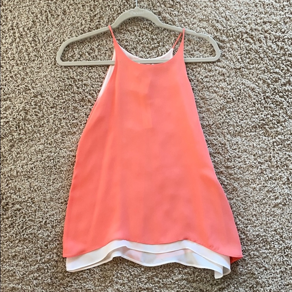 DREW coral 100% silk top